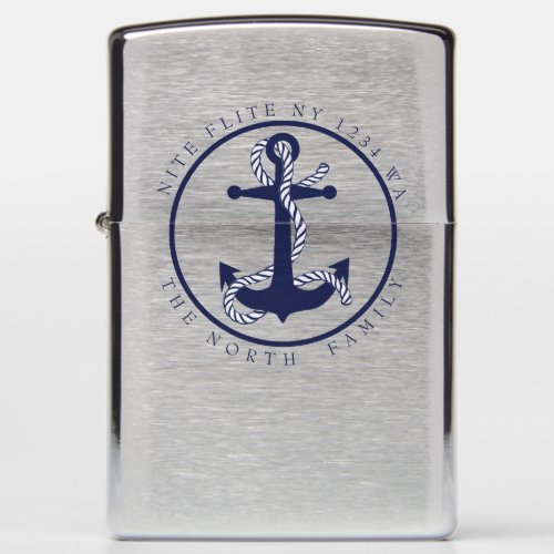 Boat Name and Anchor ID619 Zippo Lighter