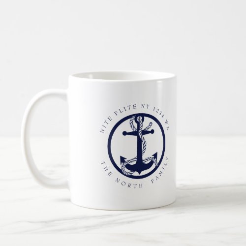 Boat Name and Anchor NavyMint ID619 Coffee Mug