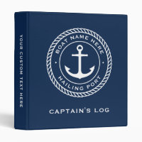 Boat name and hailing port anchor rope border