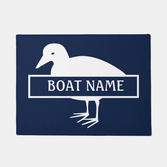 Boat Name Bird Dock Mat (Front)