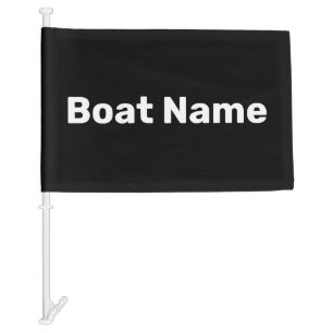 Boat Name Black and White Text Template Car Flag