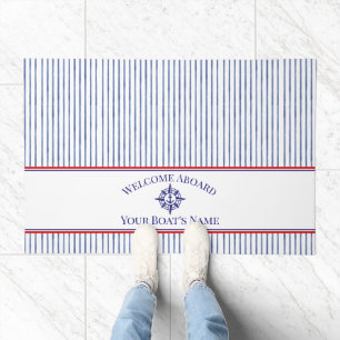 Boat Name Compass Rose Nautical Anchor Doormat