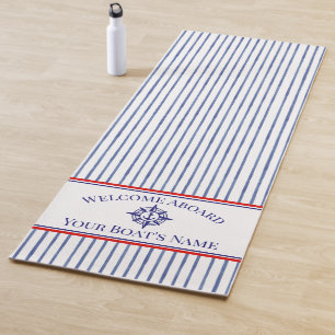 Boat Name Compass Rose Nautical Anchor Yoga Mat