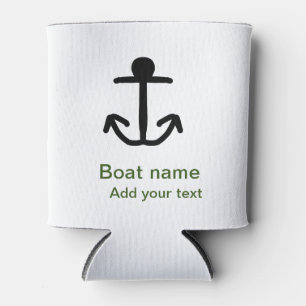 Boat name custom anchor sailing summer add text can cooler