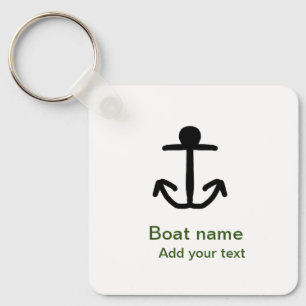 Boat name custom anchor sailing summer add text keychain