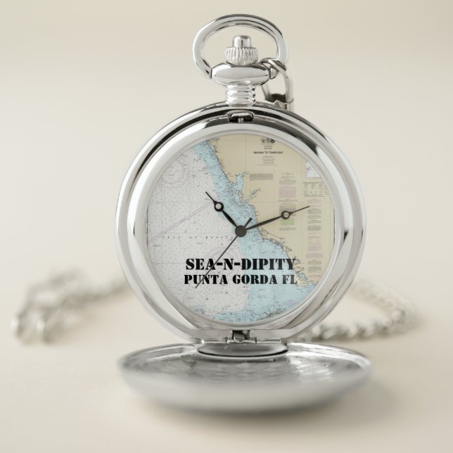 ⛵Boat Name + Home Port Southwest Florida Nautical Pocket Watch (Inside)