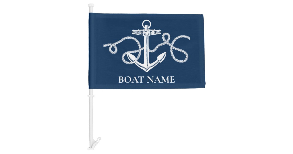 Custom Nautical Anchors & Stripes Retractable Badge Reel (Personalized)
