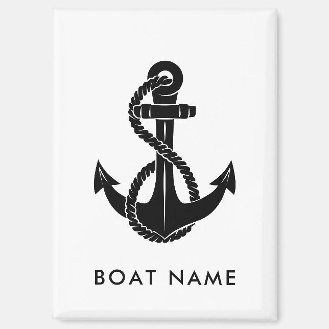 Boat Name Nautical Anchor Beach House Custom Magnet (Front)