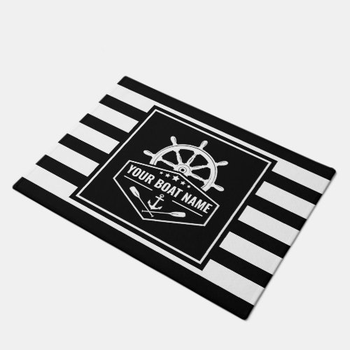 Boat Name Nautical Anchor Oars  Ships Wheel Stars Doormat