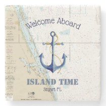 Boat Name & Nautical Anchor Welcome Aboard Florida Stone Coaster Boat Name & Nautical Anchor Welcome Aboard Florida Stone Coaster