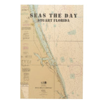 Boat Name Nautical Chart Stuart Florida Wood Wall Decor