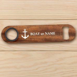 Boat Name Nautical Classic Anchor Wood Style Bar Key