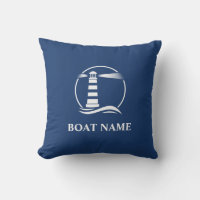 Boat Name Nautical Classic Lighthouse Navy Blue