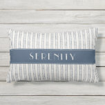 Boat Name Nautical Pinstripe Navy Outdoor Pillow