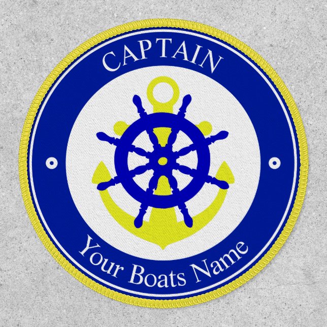 Boat name nautical ships anchor patch (Front)