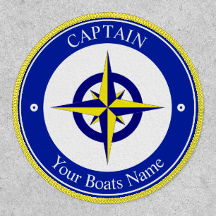 Boat name nautical ships compass patch