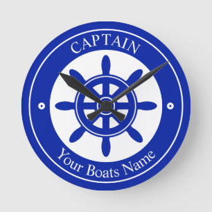 Boat name nautical ships wheel round clock