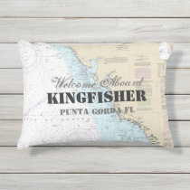 Boat Name &amp; Nautical Welcome Aboard Gulf Coast Outdoor Pillow