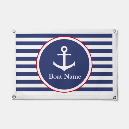 Boat Name on Red White and Blue Nautical  Pennant