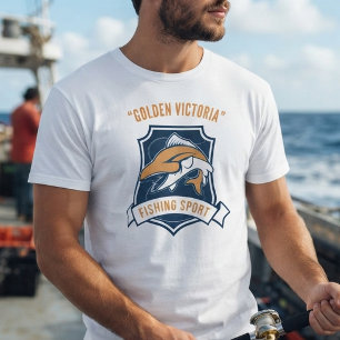 Boat Name Sport Fishing Team Emblem T-Shirt
