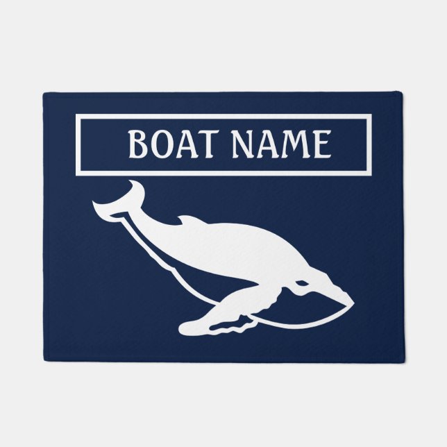 Boat Name Whale Dock Mat (Front)