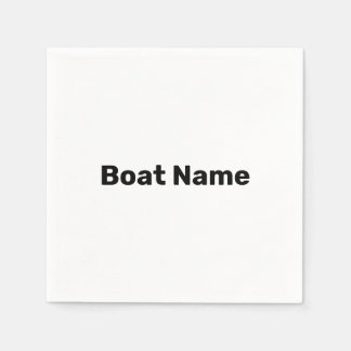 Boat Name White and Black Text Template Napkins