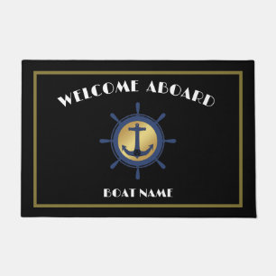 Boat Nautical Anchor Laurel  Custom Welcome Aboard Doormat
