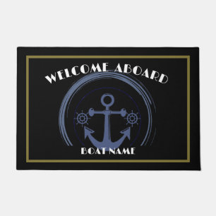 Boat Nautical Anchor Laurel  Custom Welcome Aboard Doormat
