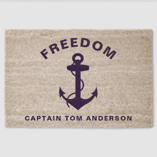 Boat Nautical Anchor Personalized Fiber Doormat