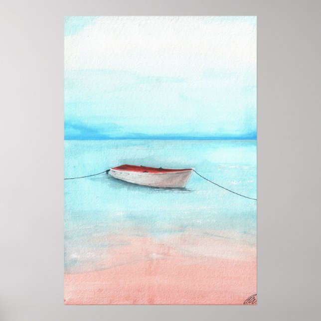 Boat of Elafonisi waters Poster (Front)