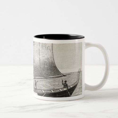 Boat of the Mortlock Islands with outrigger Two_Tone Coffee Mug