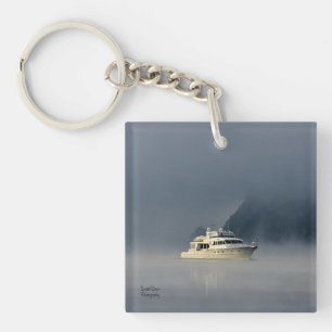 Boat on a Foggy Morning Keychain