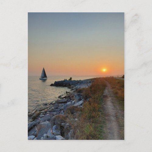 Boat on Lake Ontario During Sunset Card