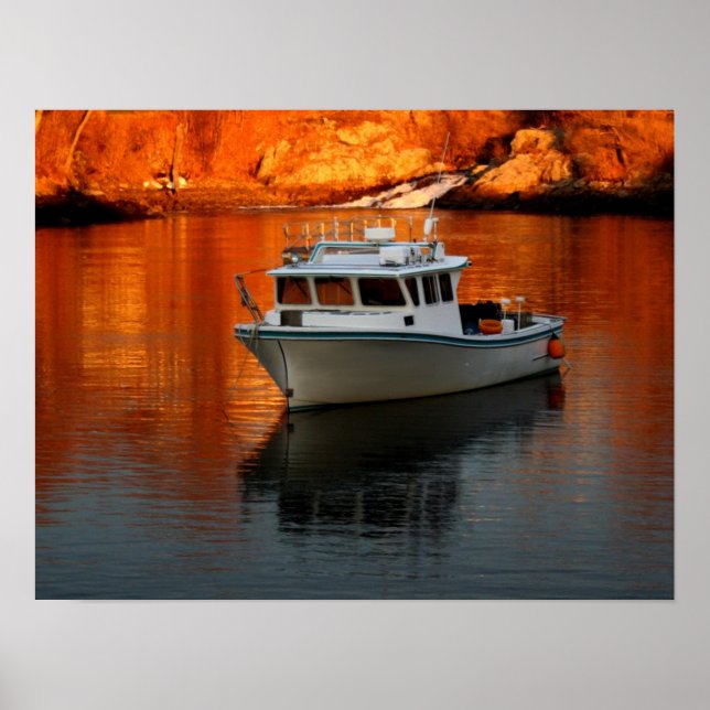 Boat On Perkins Cove Maine Poster (Front)
