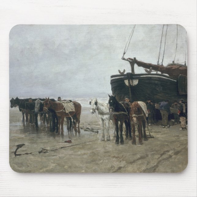 Boat on the Beach at Scheveningen, 1876 Mouse Pad (Front)