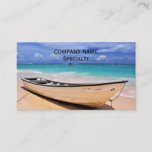 Boat On The Beach Business Card (Front)
