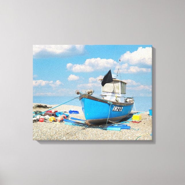 Boat on the beach canvas print (Front)