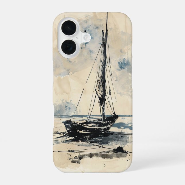 Boat on the Beach iPhone Case (Back)