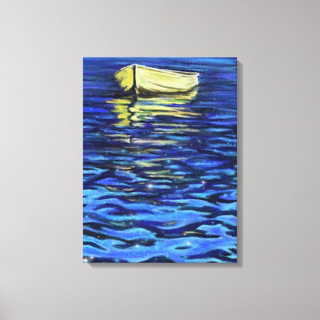 Boat On The Sea Canvas Print - Painting (Front)