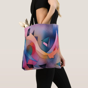 "Boat On Water" Contemporary Abstract Art Tote Bag