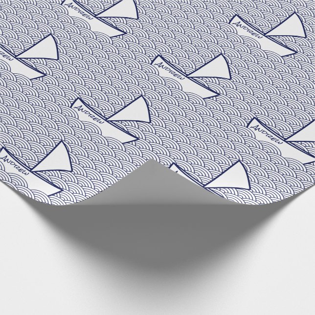 Boat on Waves Wrapping Paper (Corner)