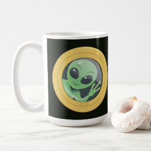 Boat Owner Porthole Window Alien Waving Coffee Mug