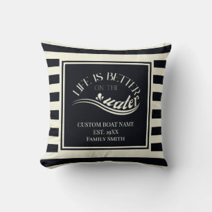 Boat owner sailing trip decor Throw Pillow