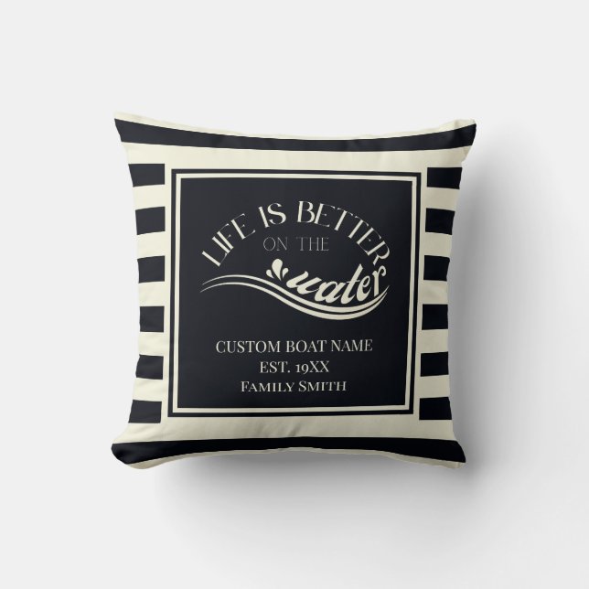 Boat owner sailing trip decor Throw Pillow (Front)