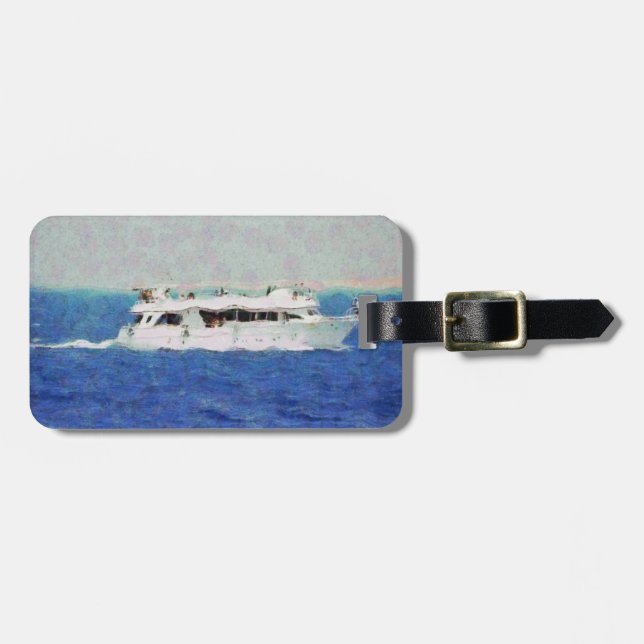 Boat painting luggage tag (Front Horizontal)