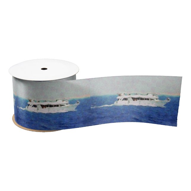 Boat painting satin ribbon (Spool)