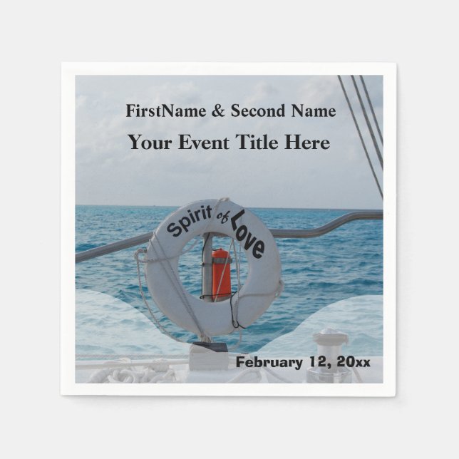 Boat Party personalized Napkins (Front)