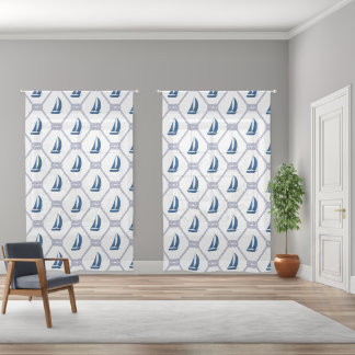 Boat Pattern Sheer Curtains
