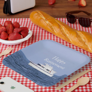 Boat Photo Retirement Paper Plates