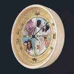 Boat Porthole Honeymoon Photo Best Cruise Ever Wall Clock<br><div class="desc">Musical Noted Embedded into this Great Clock for your Boat! Also perfect keepsake for your honeymoon Cruise Photo, 1st Christmas Gift for the Newlyweds, Faux Porthole Personalized Family Couple's Photos Best Year Cruise Ever Custom Wall Clock - Use Any Photos - Read Your Family Name Established and the Year You...</div>